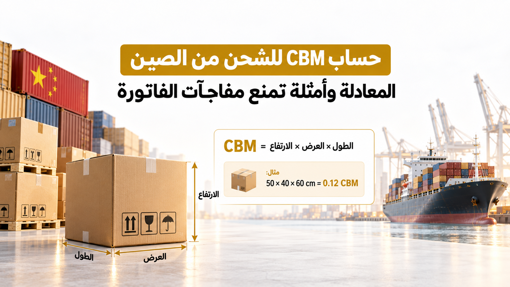 حساب CBM للشحن من الصين